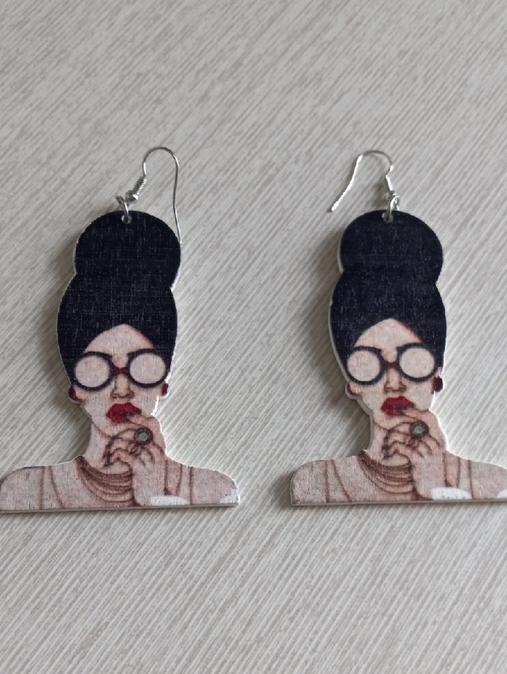 Jamacian Beauty Rasta Woman With Sunglasses Fashion Dangle Earrings